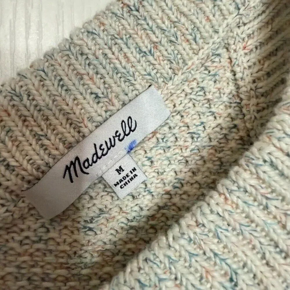 Madewell Marled Wakefield Rainbow Button-Front Sweater Tank Women‎ M Cream Multi